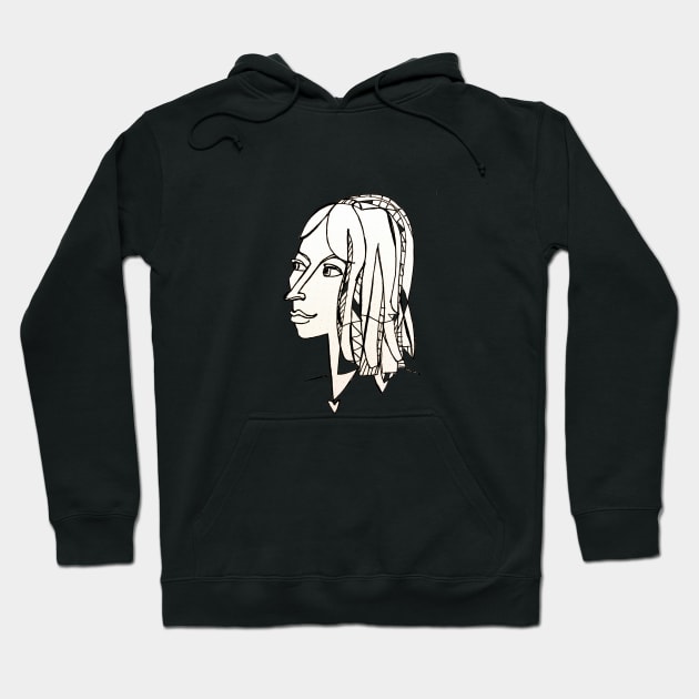 Beautiful Woman Drawing Hoodie by badlydrawnbabe